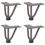 Vidaxl pieds en pingle  cheveux pour table basse 4 pices acier naturel 10 cm acier massif