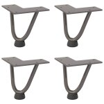 Vidaxl pieds en pingle  cheveux pour table basse 4 pices acier naturel 10 cm acier massif