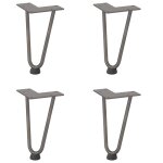 Vidaxl pieds en pingle  cheveux pour table basse 4 pices acier naturel 20 cm acier massif
