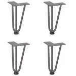 Vidaxl pieds en pingle  cheveux pour table basse 4 pices acier naturel 20 cm acier massif