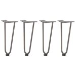 Vidaxl pieds en pingle  cheveux pour table basse 4 pices acier naturel 30 cm acier massif