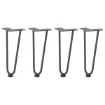 Vidaxl pieds en pingle  cheveux pour table basse 4 pices anthracite 30 cm acier massif