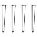 Vidaxl pieds en pingle  cheveux pour consoles, lot de 4, anthracite, 72 cm, acier massif