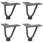 Vidaxl pieds en pingle  cheveux pour table basse 4 pices anthracite 10 cm acier massif