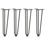 Vidaxl pieds en pingle  cheveux pour table basse 4 pices anthracite 42 cm acier massif