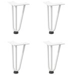 Vidaxl pieds en pingle  cheveux pour table basse 4 pices blanc 20 cm acier massif