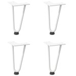 Vidaxl pieds en épingle à cheveux pour table basse 4 pièces blanc 20 cm acier massif Vidaxl pieds en épingle à cheveux pour table basse 4 pièces blanc 20 cm acier massif