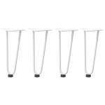 Vidaxl pieds en pingle  cheveux pour table basse 4 pices blanc 30 cm acier massif