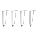 Vidaxl pieds en pingle  cheveux pour table basse 4 pices blanc 30 cm acier massif