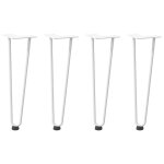 Vidaxl pieds en pingle  cheveux pour table basse 4 pices blanc 42 cm acier massif