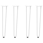 Vidaxl pieds en pingle  cheveux pour consoles, lot de 4, blanc, 72 cm, acier massif