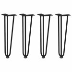 Vidaxl pieds en pingle  cheveux pour table basse 4 pices noir 42 cm acier massif