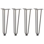 Vidaxl pieds en épingle à cheveux pour table basse 4 pièces acier naturel 42 cm acier massif Vidaxl pieds en épingle à cheveux pour table basse 4 pièces acier naturel 42 cm acier massif