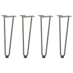 Vidaxl pieds en pingle  cheveux pour table basse 4 pices acier naturel 42 cm acier massif