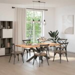 Vidaxl pied de table � manger en forme d'araign�e noir 150 x 78 x (72 - 73) cm en acier