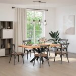 Vidaxl pied de table  manger en forme d'araigne, noir, 120 x 68 x (72 - 73) cm, acier