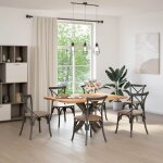 Vidaxl pied de table � manger en forme d'araign�e noir 85 x 85 x (72 - 73) cm en acier