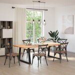 Vidaxl pieds de table � manger en forme de v 2 pi�ces noir 90 x (72 - 73, 3) cm acier