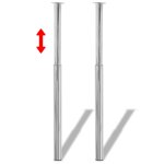 Vidaxl pieds de table t�lescopiques 4 pcs chrome 710 mm - 1100 mm