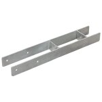 Vidaxl piquets de clture 2 pcs argent 9x6x60 cm acier galvanis