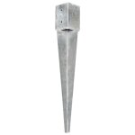 Vidaxl piquets au sol 12 pcs argent 10x10x76 cm acier galvanis