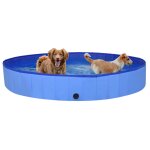 Vidaxl piscine pliable pour chiens bleu 200x30 cm pvc