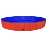 Vidaxl piscine pliable pour chiens rouge 300x40 cm pvc