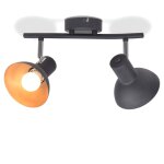Vidaxl plafonnier pour 2 ampoules e27 noir et dor