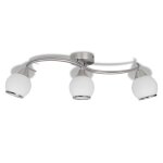 Vidaxl plafonnier avec abat - jour en verre sur rail pour 3 ampoules e14
