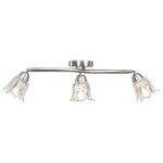 Vidaxl plafonnier et abat - jour verre transparent 3 ampoules e14 tulipe