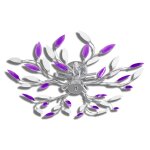 Vidaxl plafonnier avec bras en acrylique violet et blanc 5ampoules e14