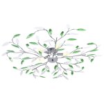 Vidaxl plafonnier � bras en cristal acrylique 5 ampoules e14 vert