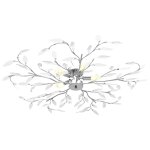 Vidaxl plafonnier � bras feuille en cristal acrylique 5 ampoules e14
