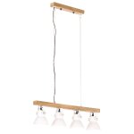 Vidaxl plafonnier industriel blanc e27 bois de manguier