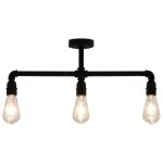Vidaxl plafonnier noir 3 ampoules e27