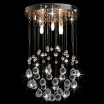 Vidaxl plafonnier avec perles de cristal argent sphre 3 ampoules g9