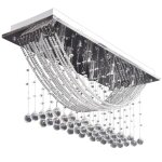 Vidaxl plafonnier avec perles en verre cristal tincelant blanc 8 x g9 29 cm