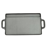 Vidaxl plancha en fonte rversible 2 pcs 38x23 cm