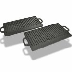 Vidaxl plancha en fonte r�versible 2 pcs 38x23 cm