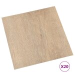 Vidaxl dalles de plancher autoadhsives 20 pcs pvc 1, 86 m marron