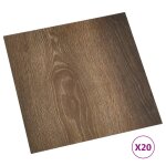 Vidaxl dalles de plancher autoadhsives 20 pcs pvc 1, 86 m marron