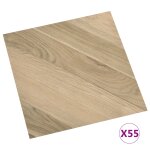 Vidaxl dalles de plancher autoadhsives 55 pcs pvc 5, 11 m marron ray