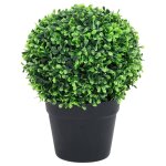 Vidaxl plantes de buis artificiel 2 pcs avec pots boule vert 37 cm