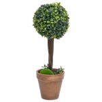 Vidaxl plantes de buis artificiel 2 pcs avec pots boule vert 56 cm