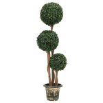 Vidaxl plante de buis artificiel avec pot forme de boule vert 119 cm