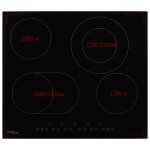 Vidaxl plaque de cuisson c�ramique 4 br�leurs contr�le tactile 6600 w