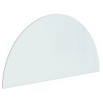 Vidaxl plaque de verre de chemine demi - rond 1000x500 mm