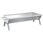 Vidaxl plateau pour barbecue argent� 118x42x30, 5 cm acier inoxydable