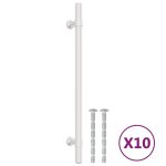 Vidaxl poignes d'armoire 10 pcs argent 192 mm acier inoxydable
