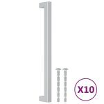 Vidaxl poignes d'armoire 10 pcs argent 224 mm acier inoxydable